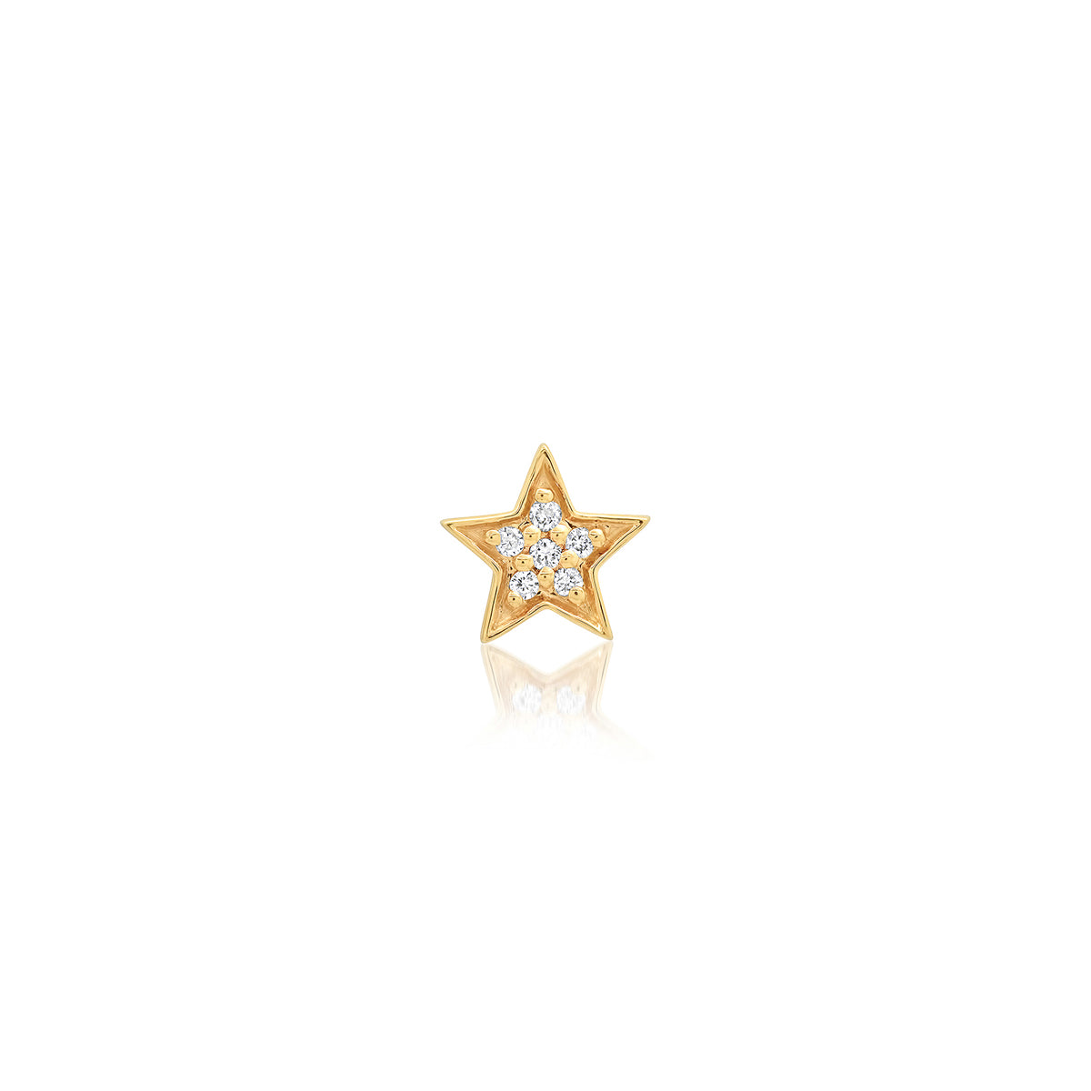Mini Star White Diamond Stud