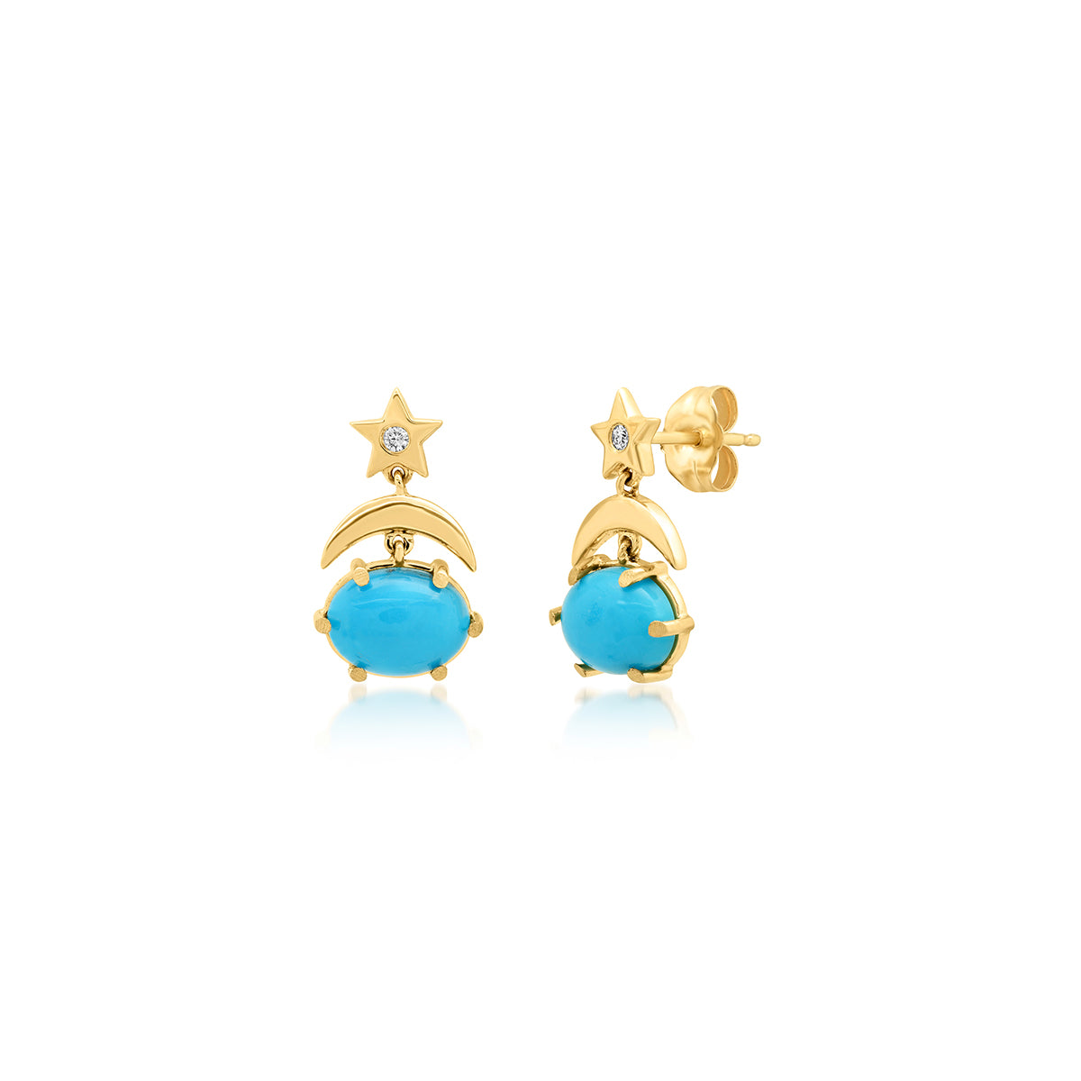 Mini Cosmo Turquoise Drop Earrings