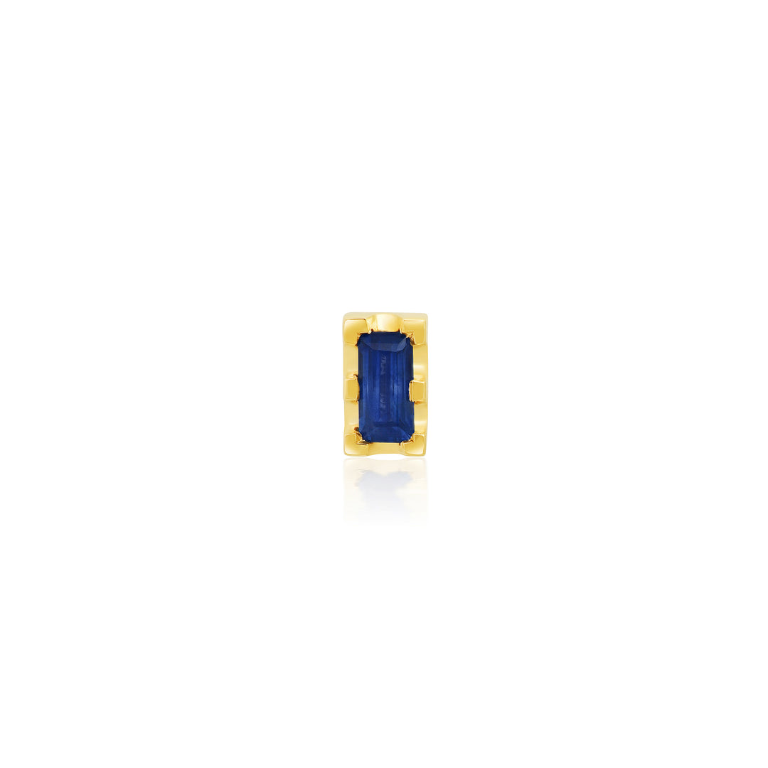 Baguette Blue Stud
