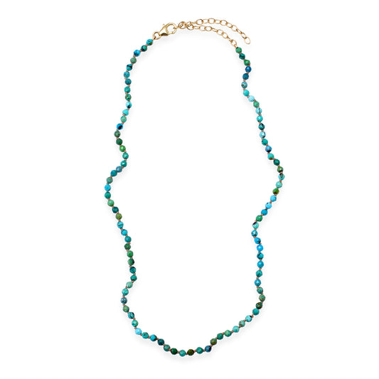 Turquoise Beaded Choker with Beige Thread