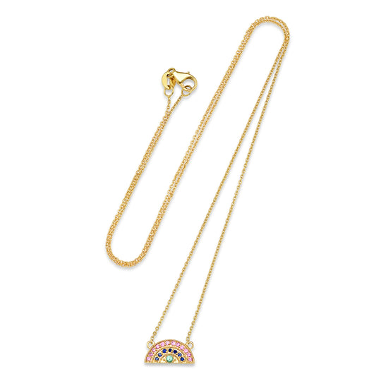 Mini Multi Sapphire Rainbow Necklace