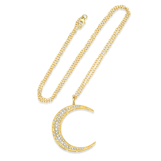 Large White Diamond Luna Necklace