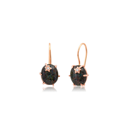 Mini Galaxy Black Opal Earrings