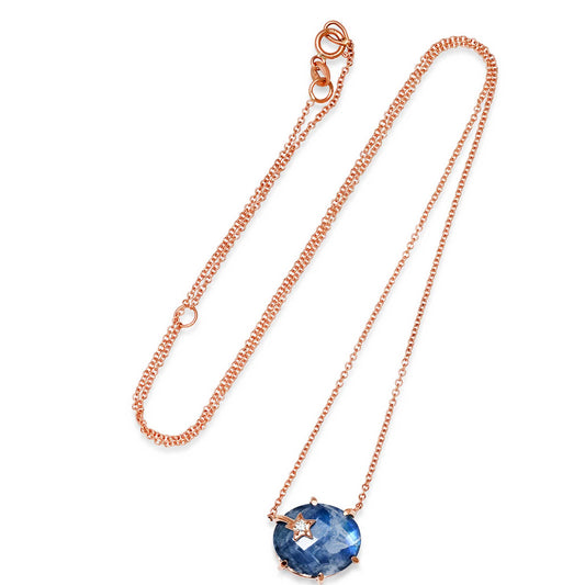 Mini Galaxy Faceted Rainbow Moonstone/Hematite Necklace