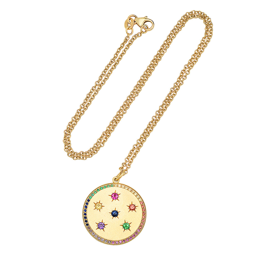 Large Multi Color New Moon/Full Moon Phase Necklace