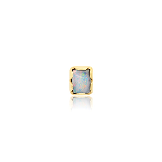 One of a Kind Small Rectangular Opal Stud