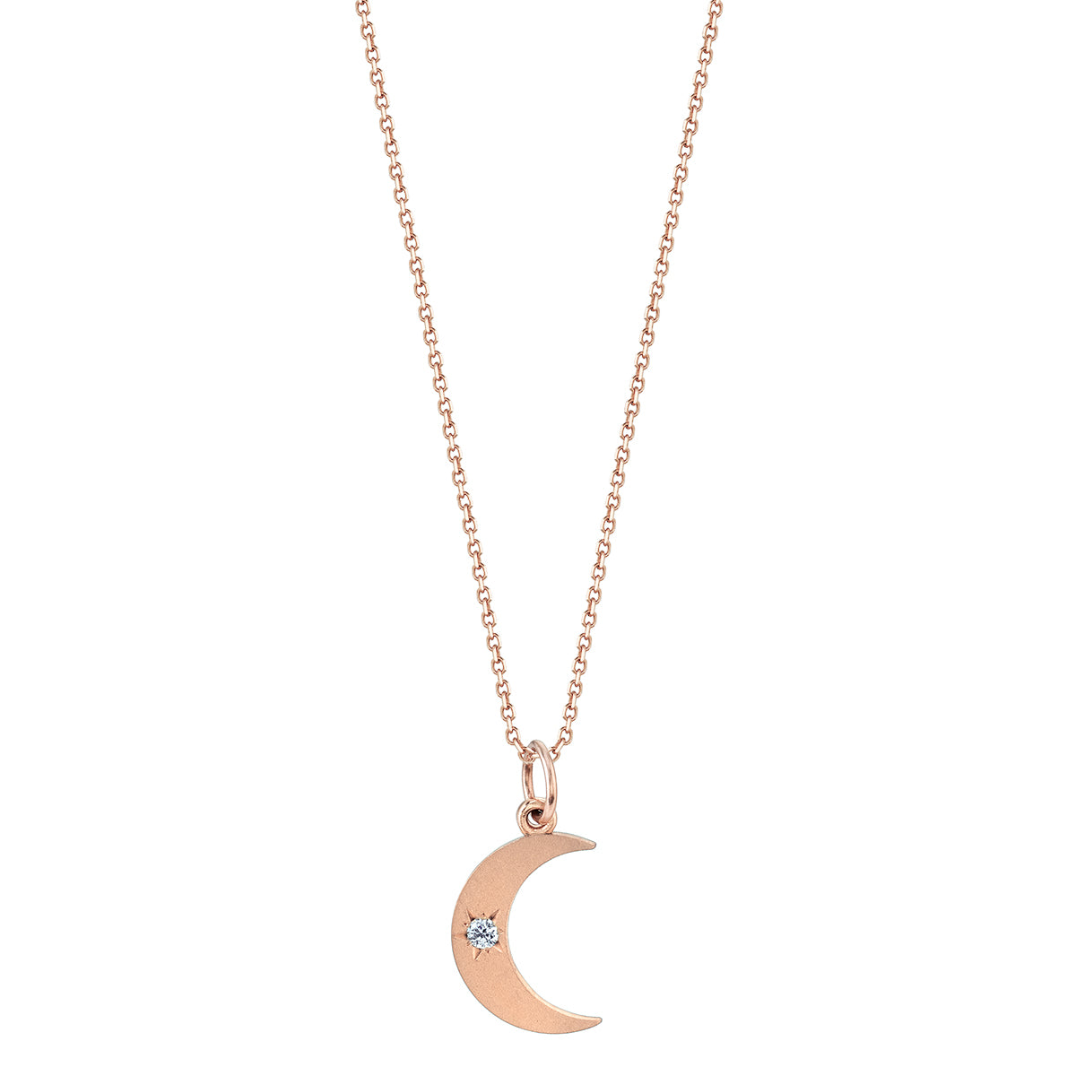 Handmade Solid Gold Crescent Moon Charm Necklace - Etsy