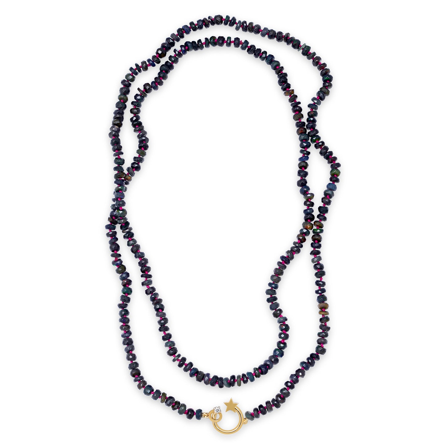 Shooting Star Black Opal Beaded Necklace