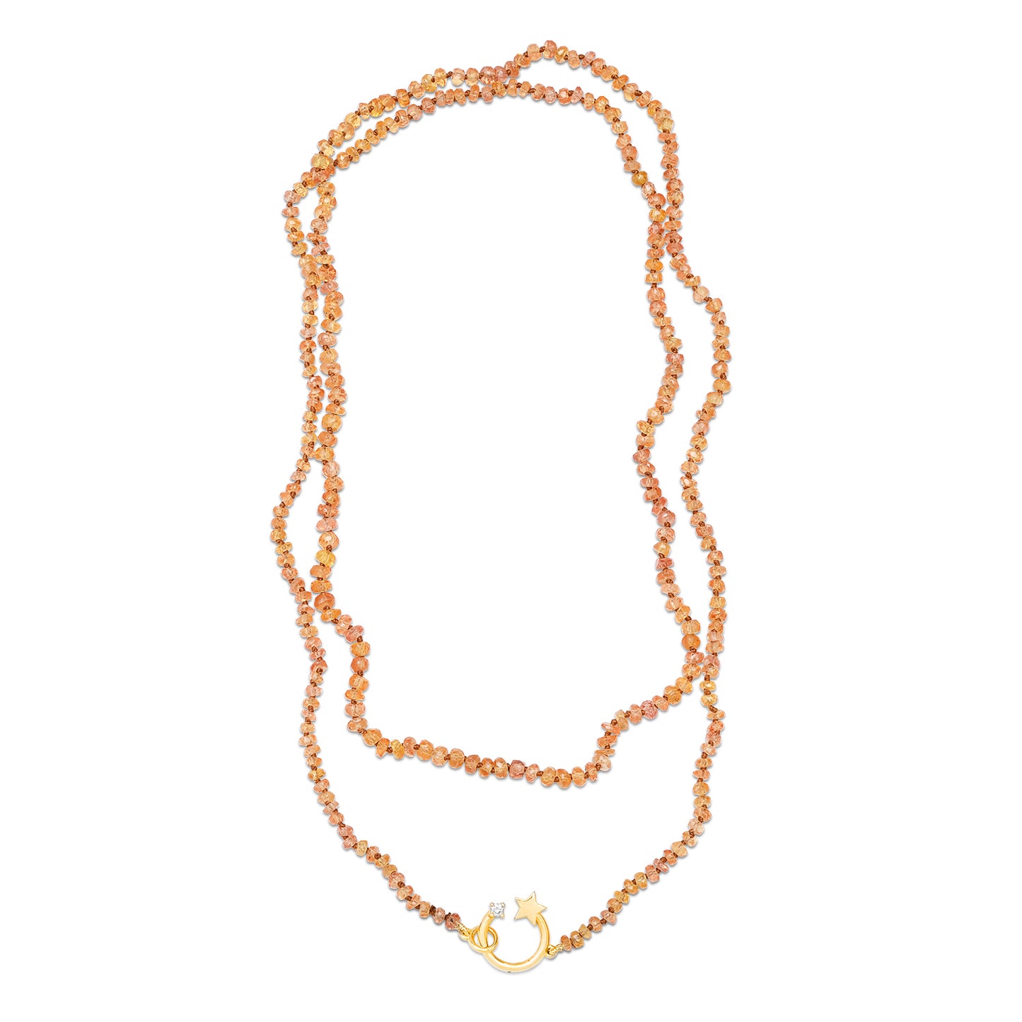 Shooting Star Deep Yellow Sapphire Beaded Necklace