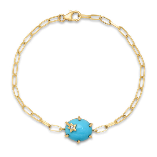 Mini Galaxy Turquoise Chain Bracelet