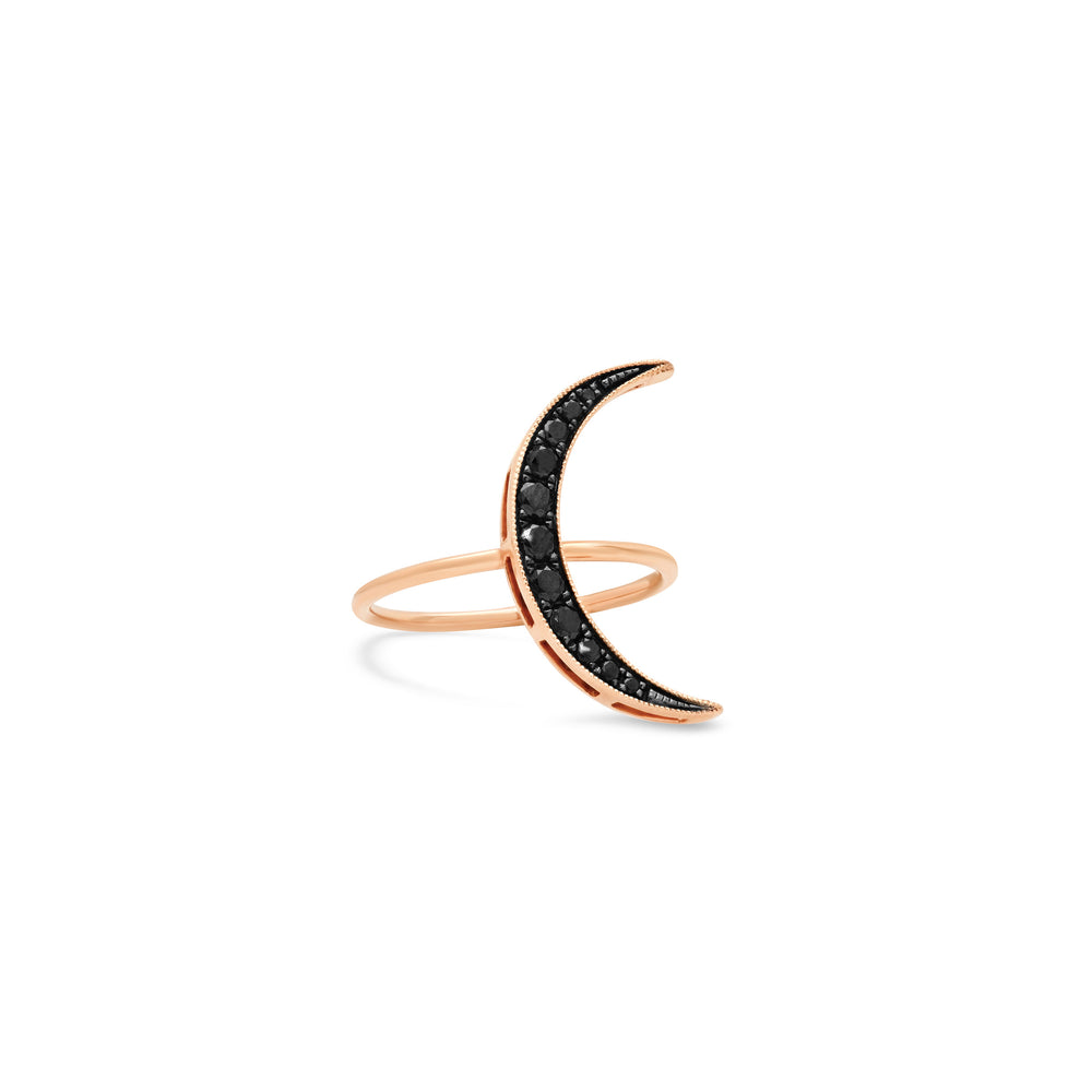 Medium Black Diamond Luna Ring