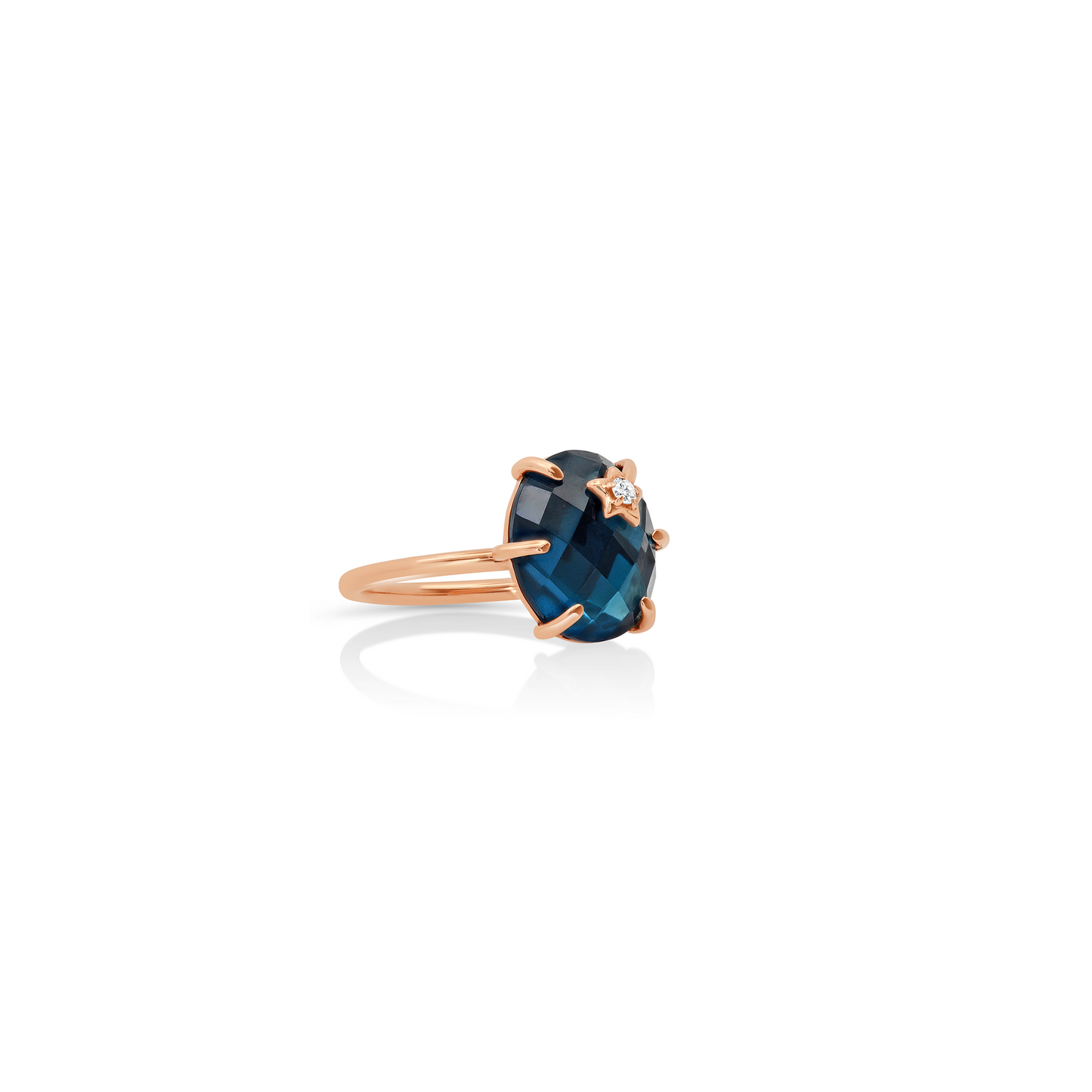 Mini Galaxy Faceted London Blue Topaz Ring