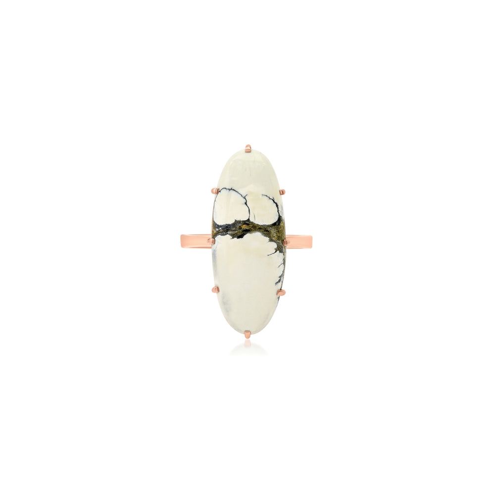 One of a Kind Oblong Ivory Creek Variscite Ring