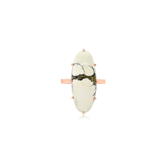 One of a Kind Oblong Ivory Creek Variscite Ring
