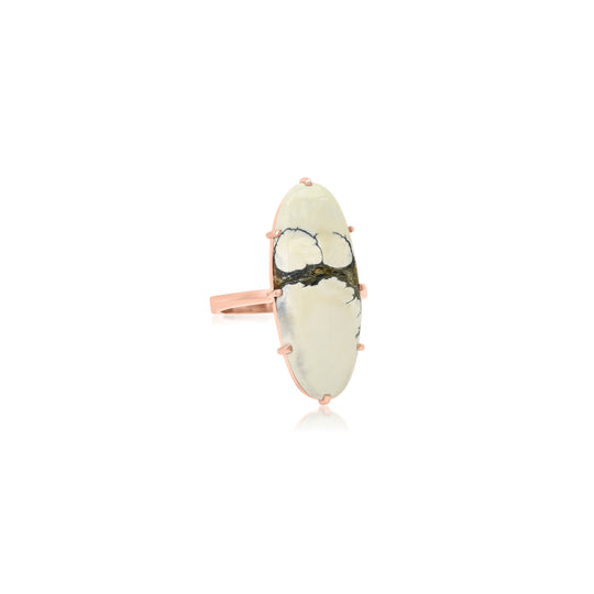 One of a Kind Oblong Ivory Creek Variscite Ring