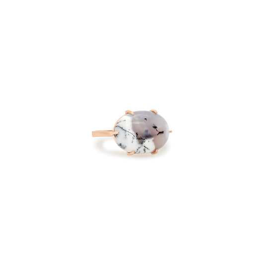 One of a Kind Snowflake Chalcedony Ring