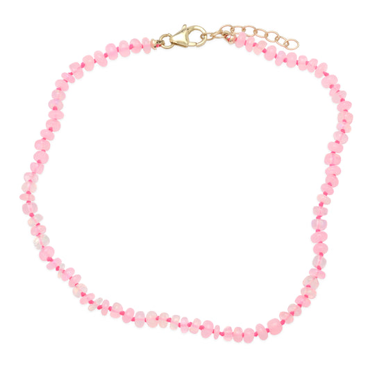 Pink Opal Beaded Anklet
