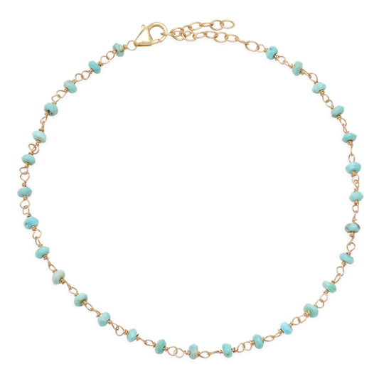 Turquoise Wire-To-Wire Anklet