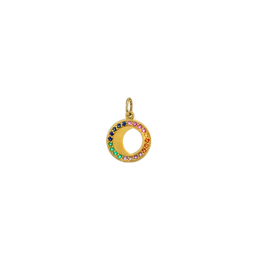 Small Waning/Waxing Gibbous Multi Sapphire Moon Phase Charm
