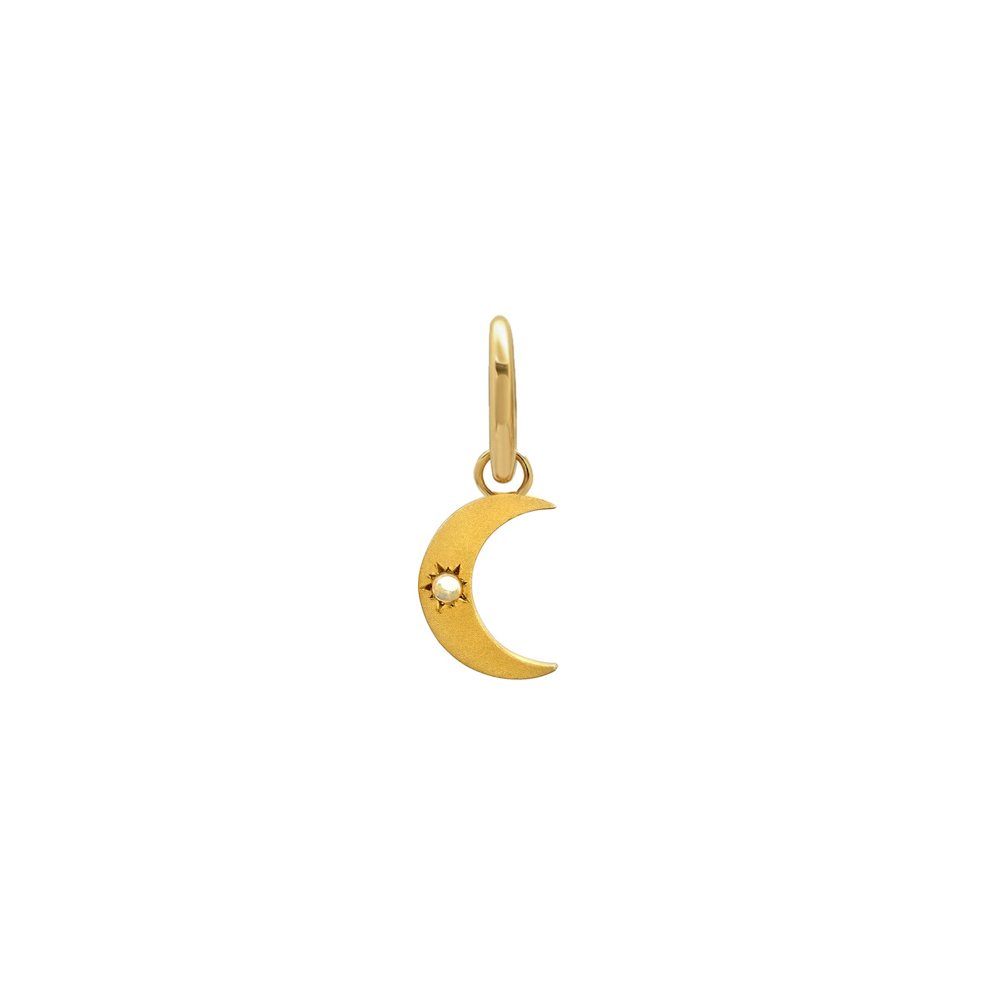 Small Crescent Moon Phase Single Opal Huggie