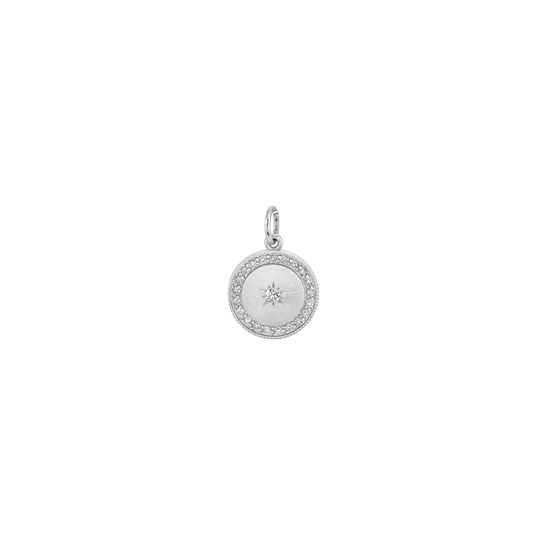 Small Full/New Moon White Diamond Moon Phase Charm