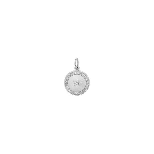 Small Full/New Moon White Diamond Moon Phase Charm