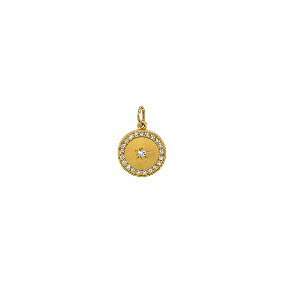 Small Full/New Moon White Diamond Moon Phase Charm
