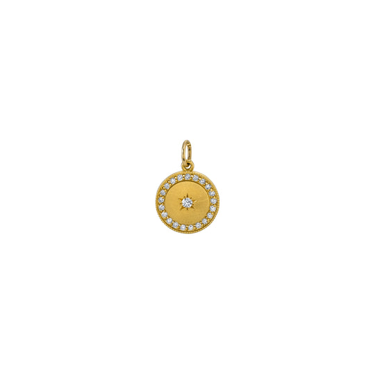 Small Full/New Moon White Diamond Moon Phase Charm
