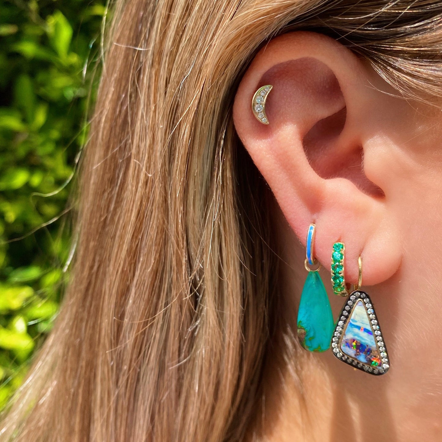 Triangular Opal Earrings