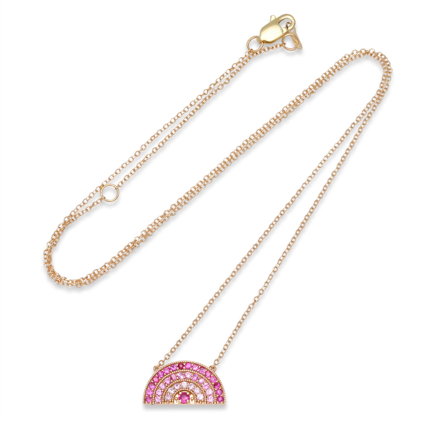 Perfect Pink Sapphire Ombré Rainbow Necklace
