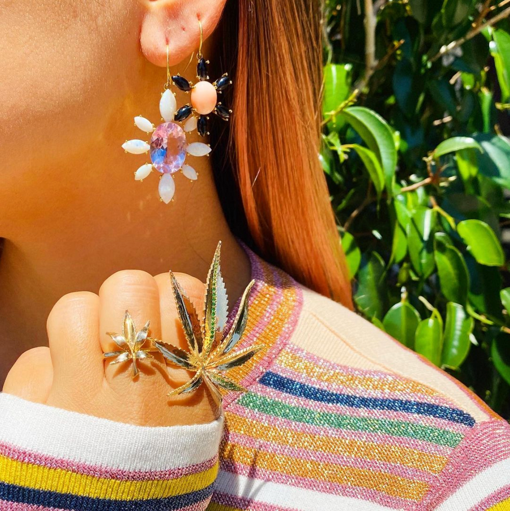 Exclusive Oval Rose de France Opal Earrings