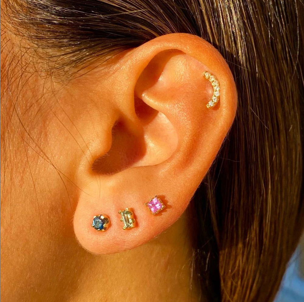 Round Blue Stud
