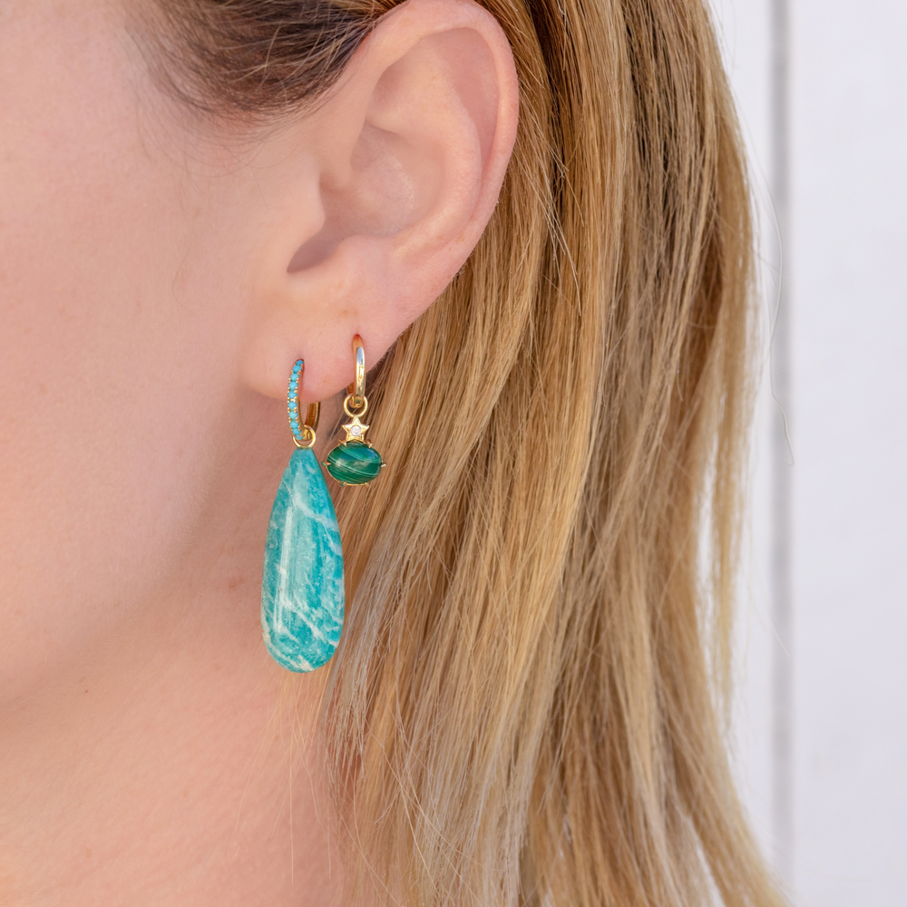 Mini Cosmo Malachite Hoops